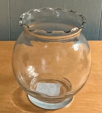 Anchor Hocking Clear Glass Vase Ruffled Rim made in USA