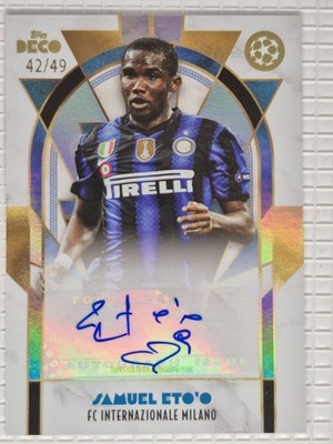 SAMUEL ETO'O Auto /49 Blue 2024-25 Topps UCC Deco Legends Inter Milan Autograph 