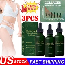3PCS Stem Cell Collagen Peptide Oral Drops Firm Sagging Skin Reduce Wrinkle 30ml