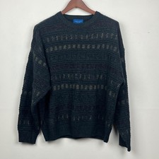 VTG Towncraft Men's Geometric Knit Pullover Sweater XL Grandpa Preppy 90s Y2K