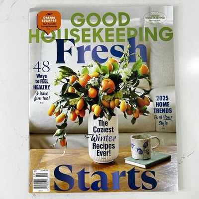 Good Housekeeping Magazine Fresh Starts 2025 Winter Recipes and Home