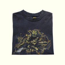 STAR WARS LUCASFILM VTG 90s Y2K GRAPHIC MOVIE PROMO FADED YODA T SHIRT YOUTH SZM