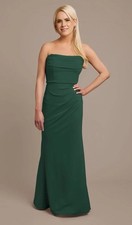 Davids Bridal: CELEBRATE DB STUDIO Stretch Crepe Strapless Cowl Neck Dress