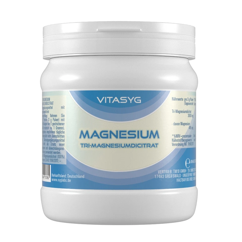 Vitasyg Magnesium Pulver - 1000g Tri-Magnesiumdicitrat Citrat ohne Zusatzstoffe