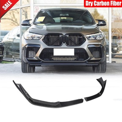 For BMW X6M F96 Pre LCI 2020-2022 Dry Carbon Front Bumper Lip Spoiler Splitters