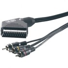 Vivanco 2m Scart Cinch Adapter-Kabel IN/OUT Scart-Wtyczka AV do kamery TV PC