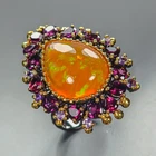 Super Top AA+ 10 ct+ Natural Opal Ring 925 Sterling Silver Size 8 /R482496