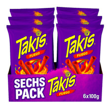 (2,65 EUR/100g) Takis FUEGO Tortilla Chips 6x...
