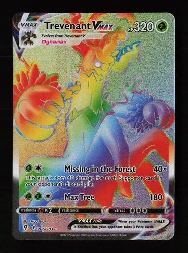 Trevenant VMAX 206/203 Rainbow Rare Evolving Skies Pokemon Cards