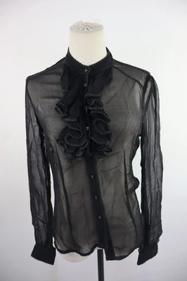GUESS Damen Hemd Casual Vintage Schwarz L Langarm Mit Knöpfen - Bild 1 von 4