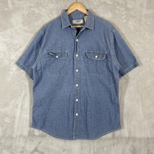 Big Mac Chambray Work Shirt 100 Cotton Mens Large True VTG Style 40s 50s