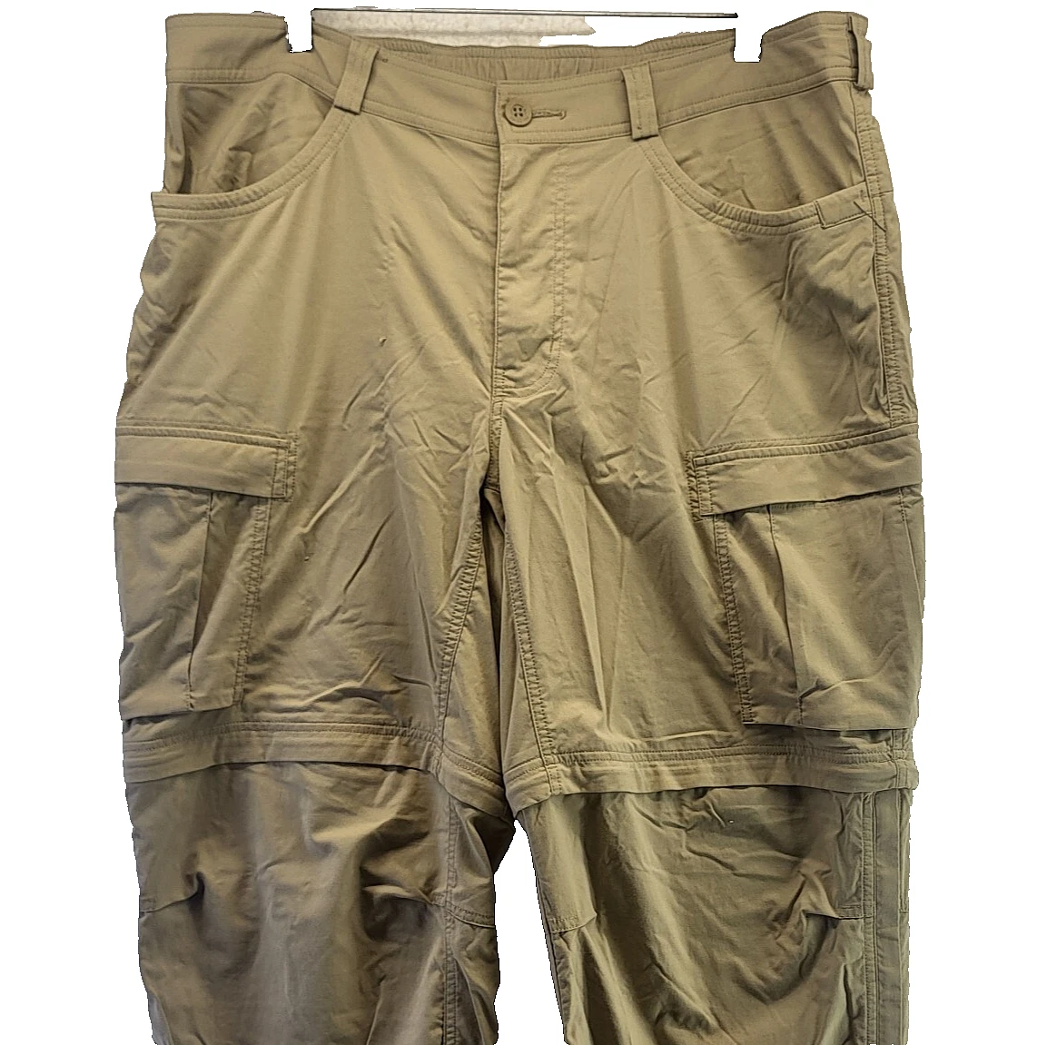 REI Pants Mens Size 38x30 Tan Travel Hiking Short Pants Capri Outdoors Light