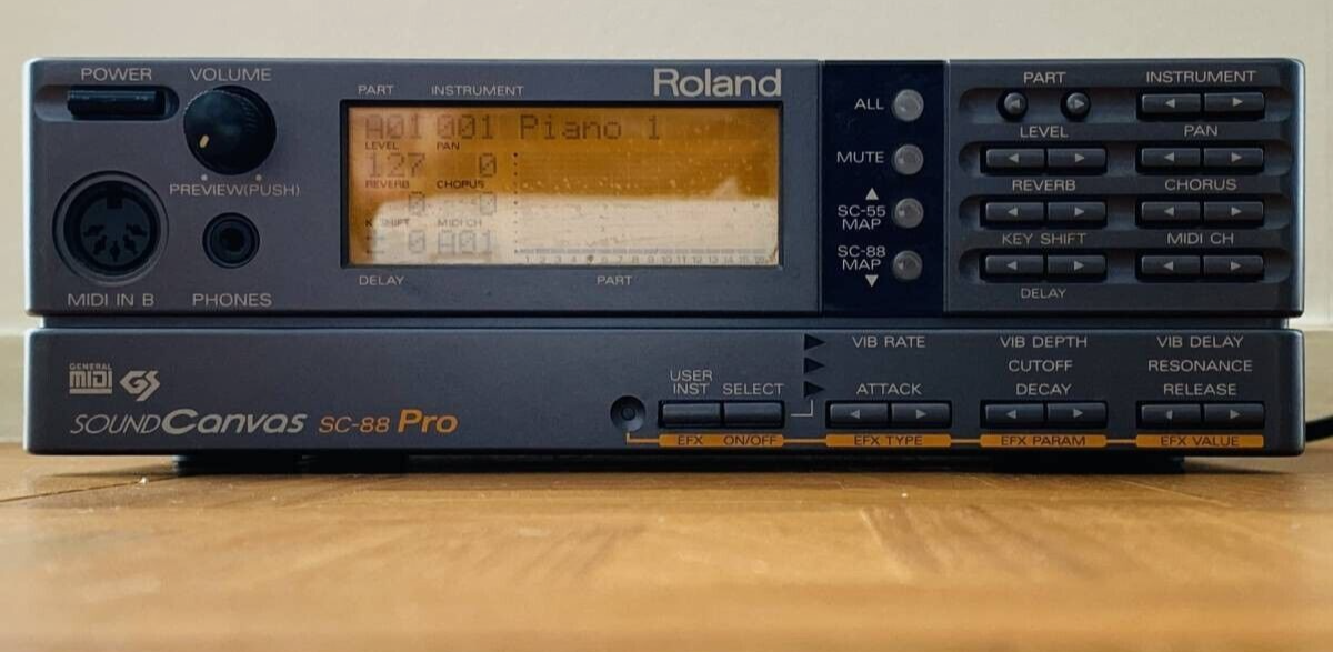 Roland SC-88 pro sound Canvas General MIDI sound modules Tested