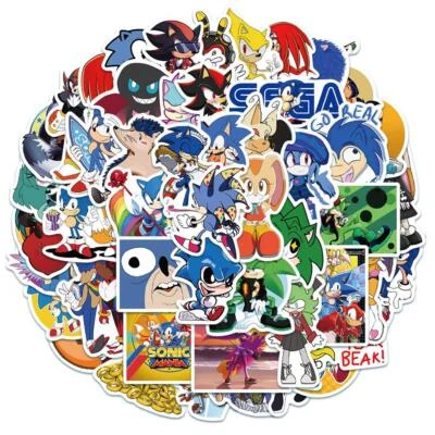 4 CLASSY GIFTS Sonic Hedge Hog Stickers Skateboard Vinyl Pack Lot Cartoon Show Pack Lot 50pcs