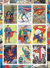 Foglio francobolli Superman 2000 MNH