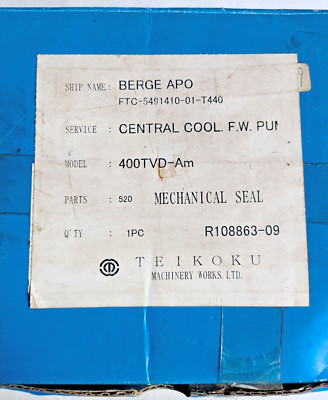 TEIKOKU MECHANICAL SEAL 400TVD-Am Central Cool F. W. PUMP