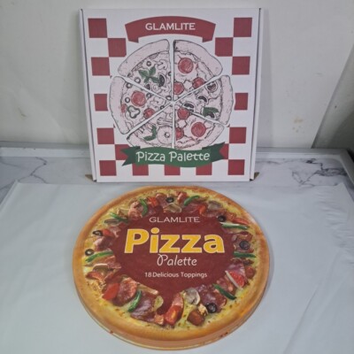 Glamlite Pizza Eyeshadow Palette Makeup beauty Matte Shimmers JUMBO in Pizza Box
