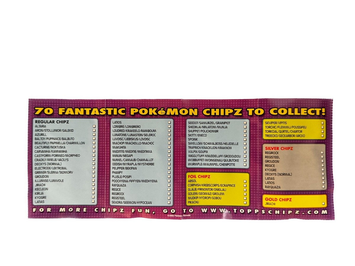 2006 Topps Pokémon Chipz Factory Sealed Booster Pack | eBay