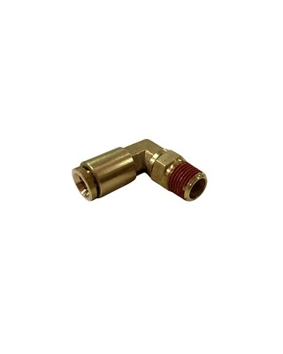 PRO-EDGE INDUSTRIAL PNEUMATICS AND CONTROLS 1/4" Tube O.D. x 1/8" MNPT Heavy Duty Brass 90° Swivel Elbow Push-In Connector