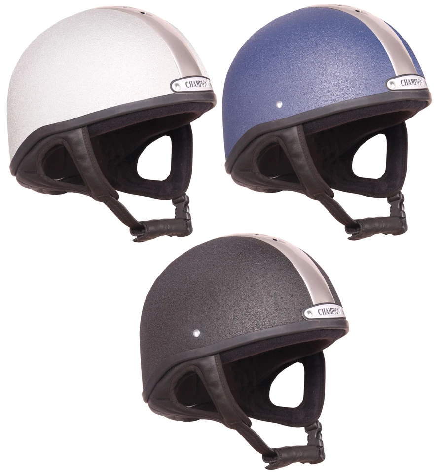 Champion Ventair Deluxe Jockey Schädelmütze Safe XC Helm PAS015 schwarz/marineblau/silber