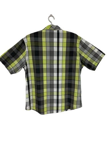 Vtg Enyce Button Shirt Men SZ XL Green Black Plaid Hip Hop Rap Streetwear Logos - Picture 2 of 8