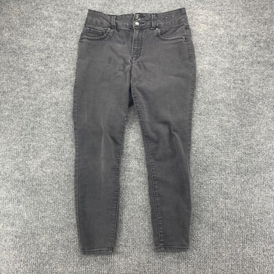 D Jeans Womens 8 Gray Skinny Leg Stretch Mid Rise 5 Pocket Charcoal Wash 29x26