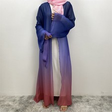 Dubai Women Muslim Maxi Dress Kaftan Long Robes Turkey Open Cardigan Ramadan New