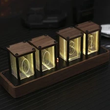 Nixie Tube Clock Walnut Digital Clock, Support Wi-Fi Time SYNC, Alarm & Timer...