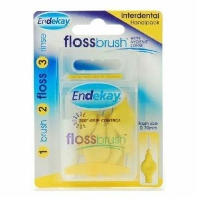 Endekay Interdental Flossbrush Yellow 0.7mm - Pack Of 6