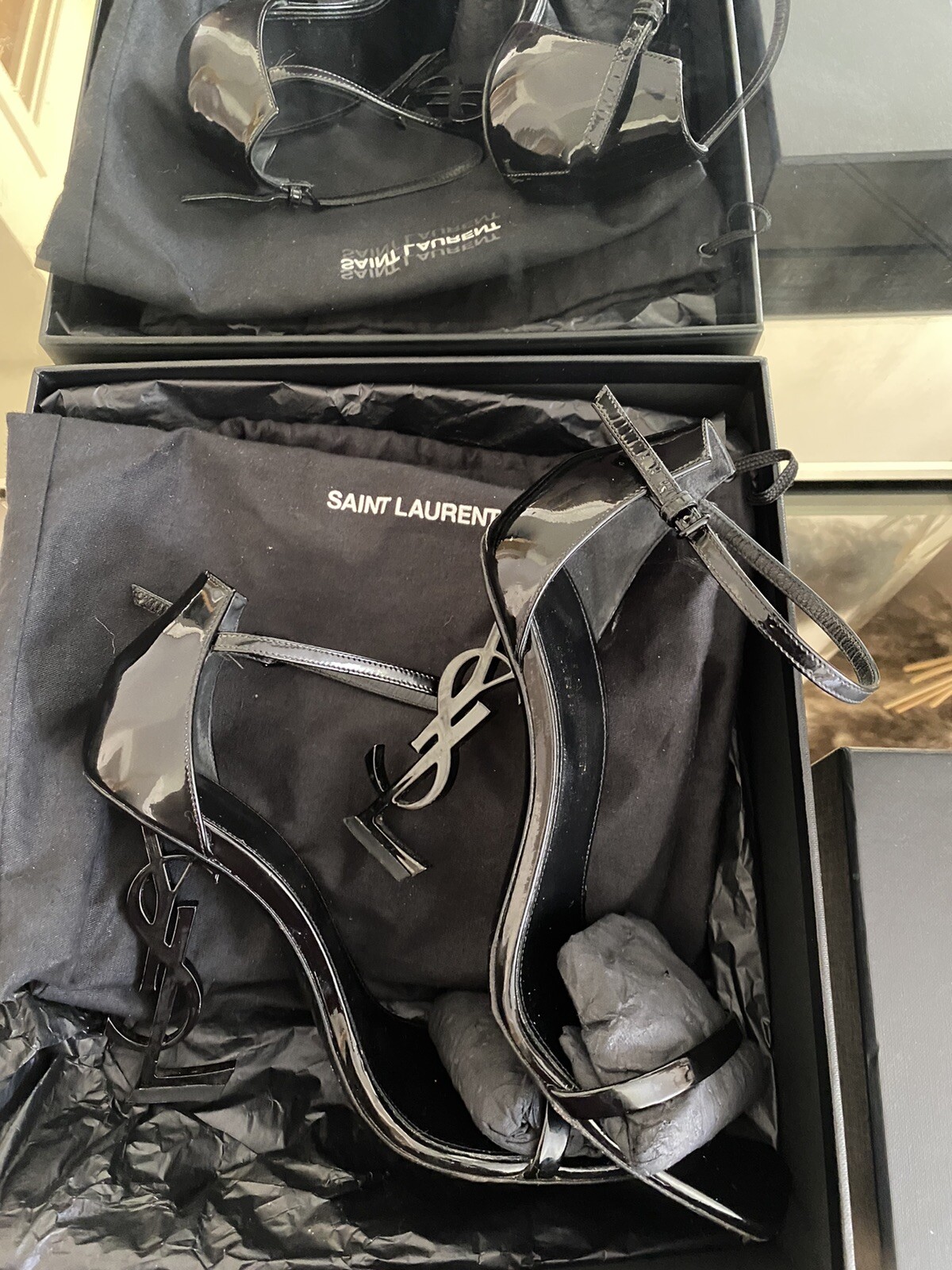 SAINT LAURENT YSL Sandalo Tacco UK 4