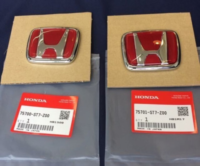 HONDA OEM INTEGRA TYPE-R DC2 1997-2001 Original Red Emblem Badg Front & Rear Set