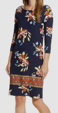 Vestido recto jersey estampado floral Amora azul para mujer $269 Leota talla S