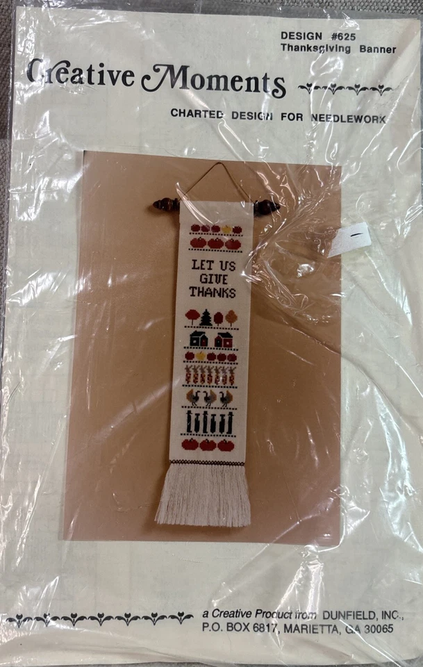 VTG Thanksgiving Banner Charted Design For Needlework Design 625 Creative Moment - Image 2 of 4