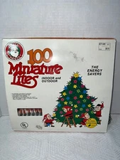 100 Miniature Lights orange Color Indoor Outdoor MERRY CHEERS! NOS green cord