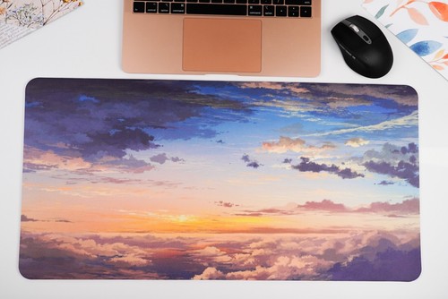 Large Rubber Keyboard Mouse Mat Computer Desk Laptop PC Office Home Sunrise Sky - Afbeelding 1 van 5