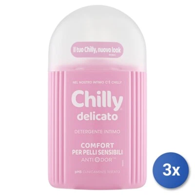 3x Chilly Sapone Intimo 200 Ml. Ph 5 Rosa Delicato