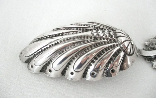 Antique, GEORGIAN, DUTCH STERLING, TEA CADDY SPOON, early 1800's, ELABORATE! - Picture 6 of 9