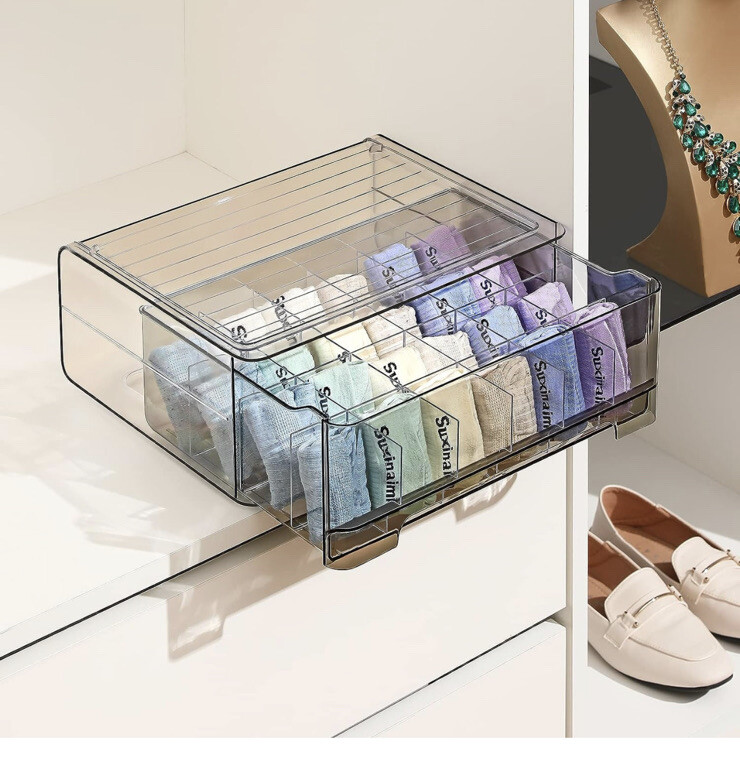 Sock Underwear Organizer Drawer Divider 24 Cell | eBay