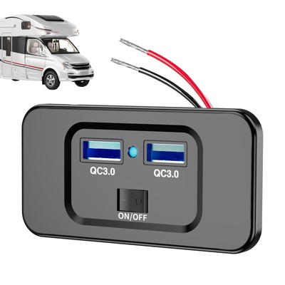 RV USB Outlet, Wall Mount 12V USB Outlet, 72W Dual PD3.0 USB & QC3.0 Schnelle Ge