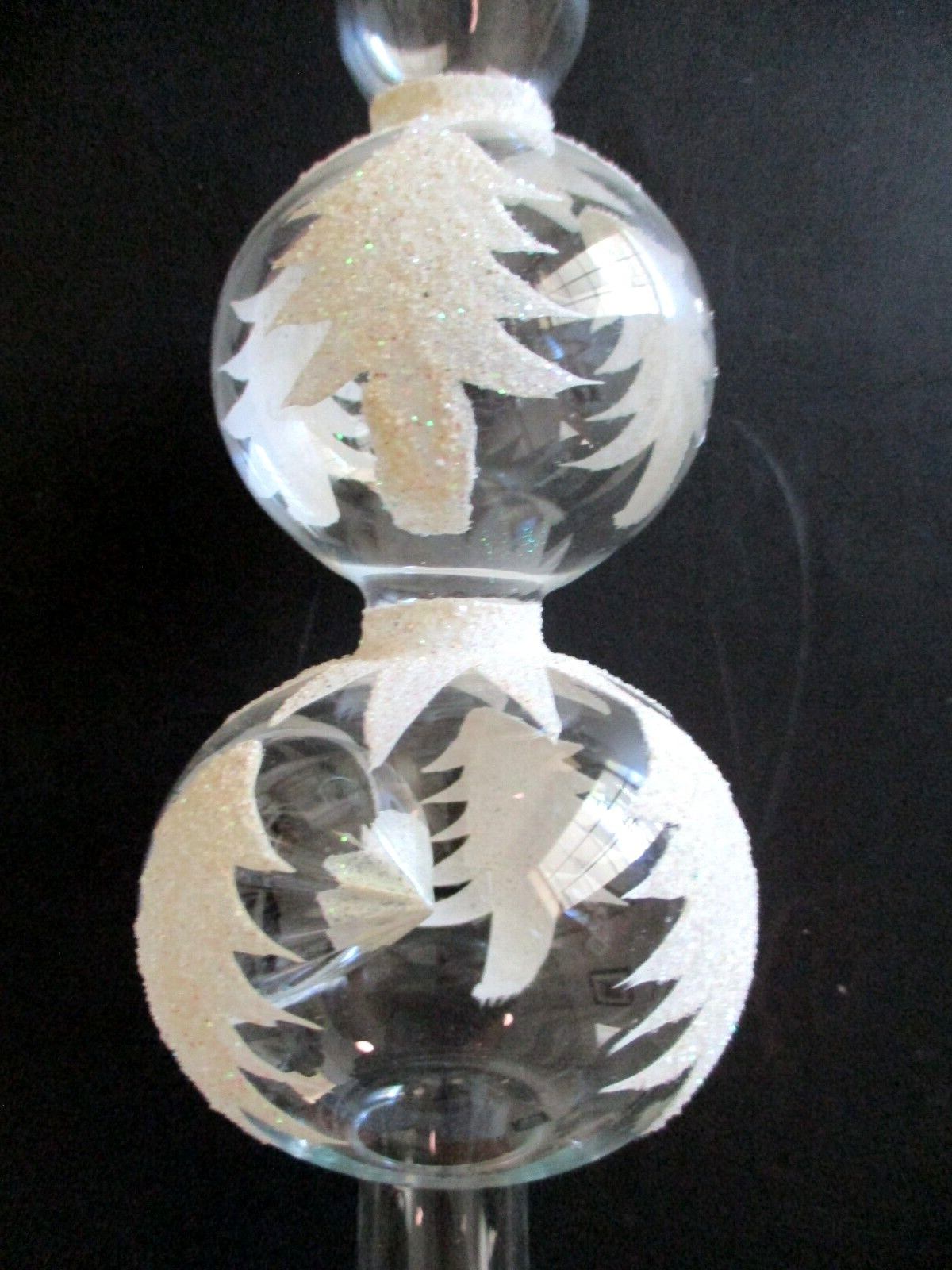 Vintage Clear Christmas Tree Topper/Finial Indent White Frosted eBay
