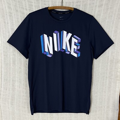 Nike Pro Dri-Fit Hyper Dry Mens Size Small S Athletic Training Navy Blue  T-Shirt