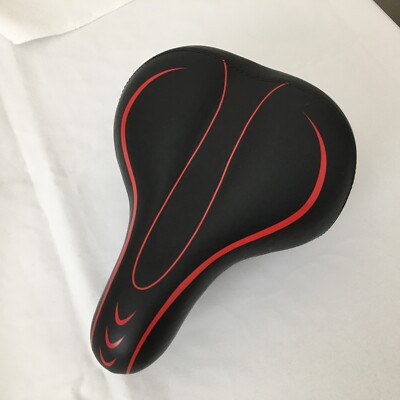  Universal Bike Bicycle Seat Padded Saddle Black Red Cushion Comfortable Unisex