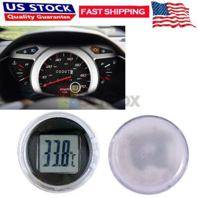 Mini Car Thermometer Waterproof Stick-On Motorbike Mount Temperature Meter US