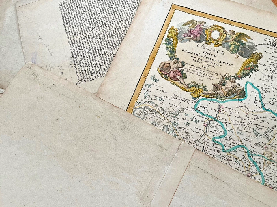 AUTHENTIC LARGE COLOR MAP FROM 18TH CENTURY - Museum Grade Quality - Image 3 of 4