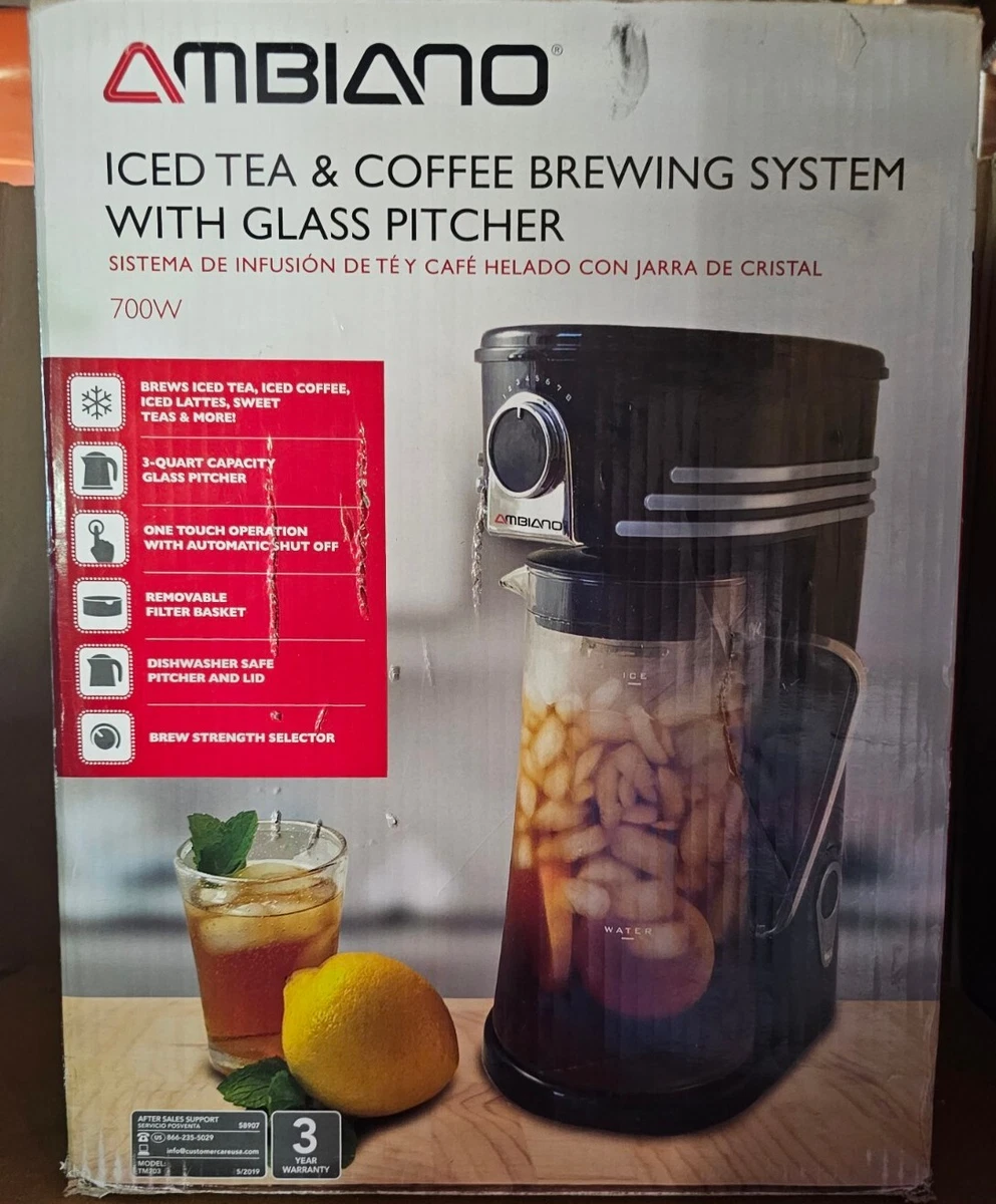 Nostalgia Iced Coffee and Tea Brewing System with Plastic Pitcher