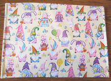 SOLD EASTER GNOMES PLACEMATS, 4 pc rectangle set, handcrafted,