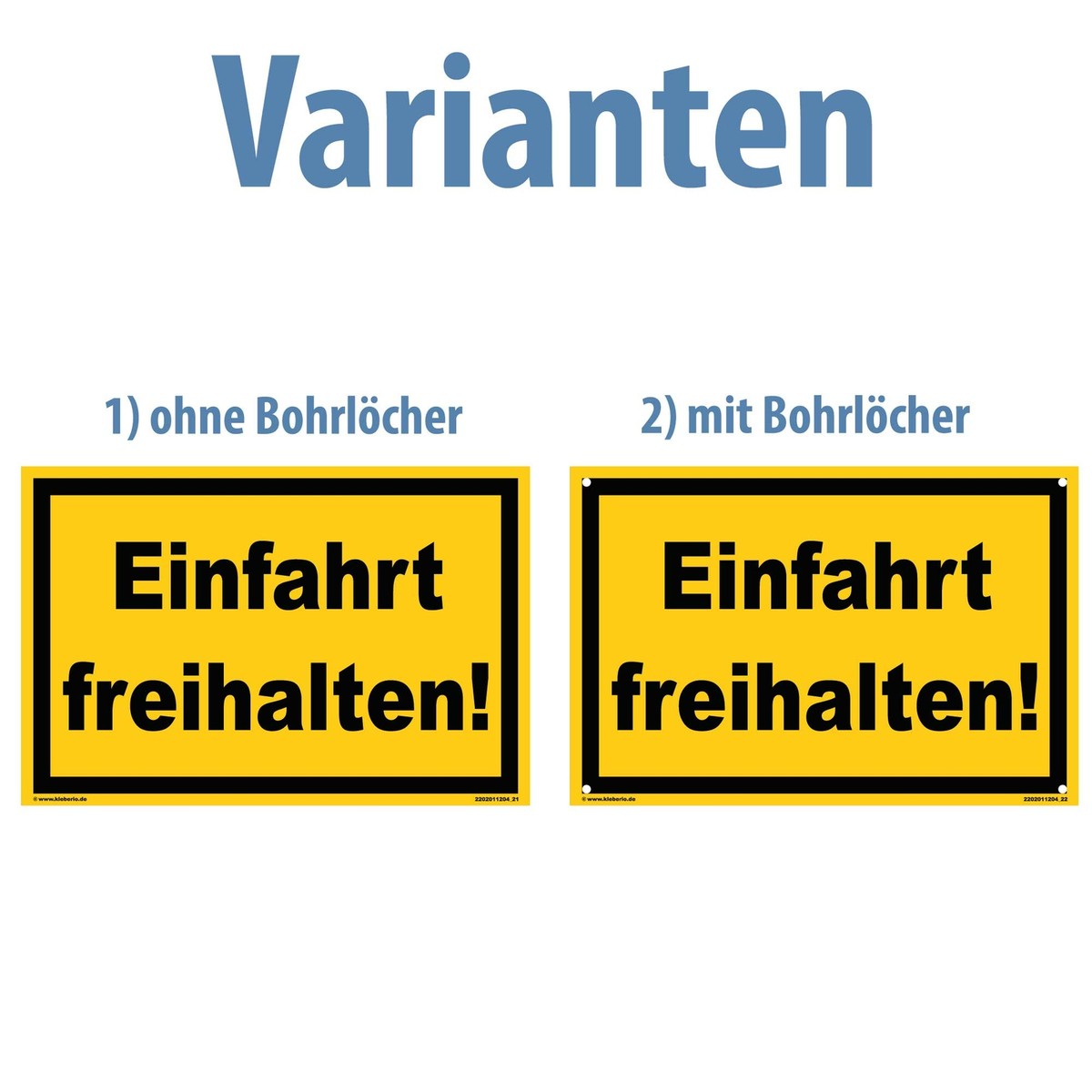 „Einfahrt Freihalten“ Schild – 30x20 Cm, Aluminiumverbund, Wetterfest, Mit Bohrlöchern, Parkverbotsschild