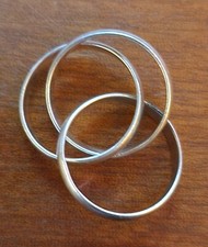 Sterling Silver 3 in 1 Band Ring 3 Thin Bands Intertwined Marked 925 Size 6.5