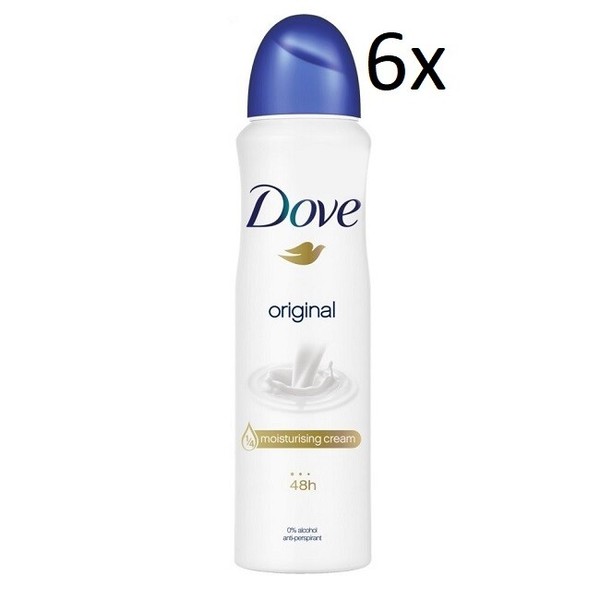 6X Dove Original Deo Deodorant Spray 0% Alkohol 48H Anti-Transpirant 150Ml-image