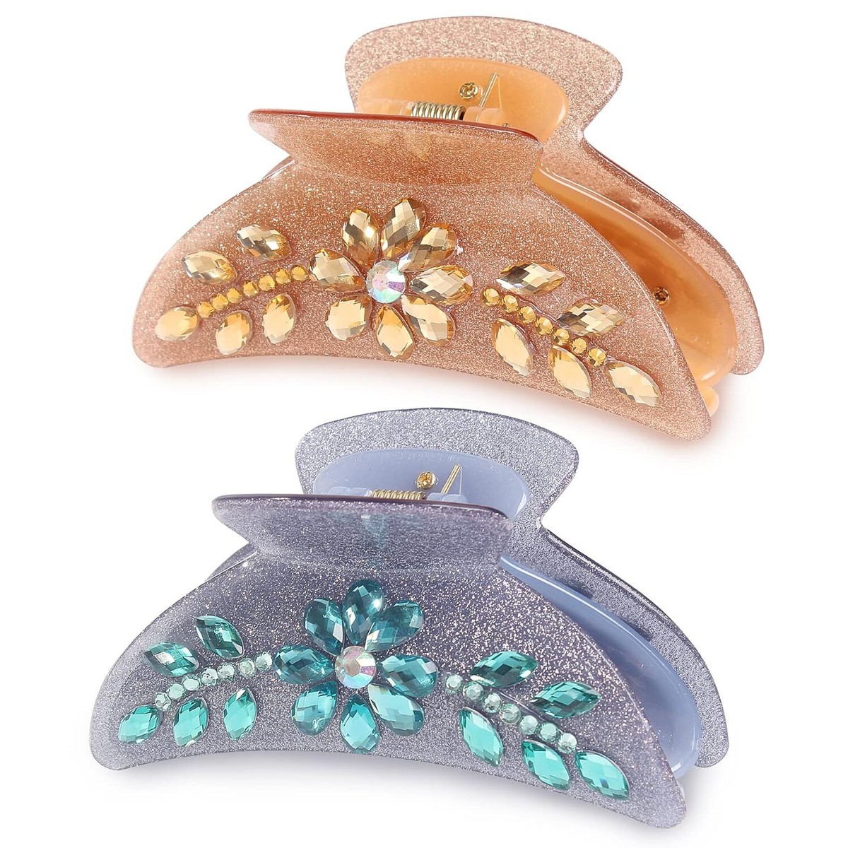 New Large crystal hair clip France QuinStar - crystal French barrette - luxury hair clip for  main image 3